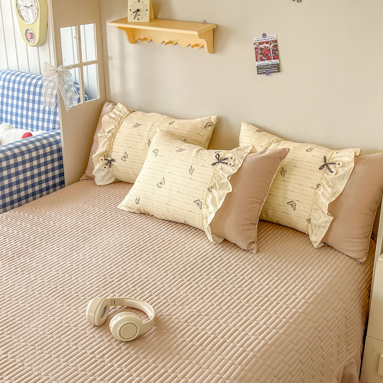 91家纺网 家纺一手货源 找家纺 美梦家纺 2026春夏新款加厚云感棉床盖四件套 漫花蝶舞