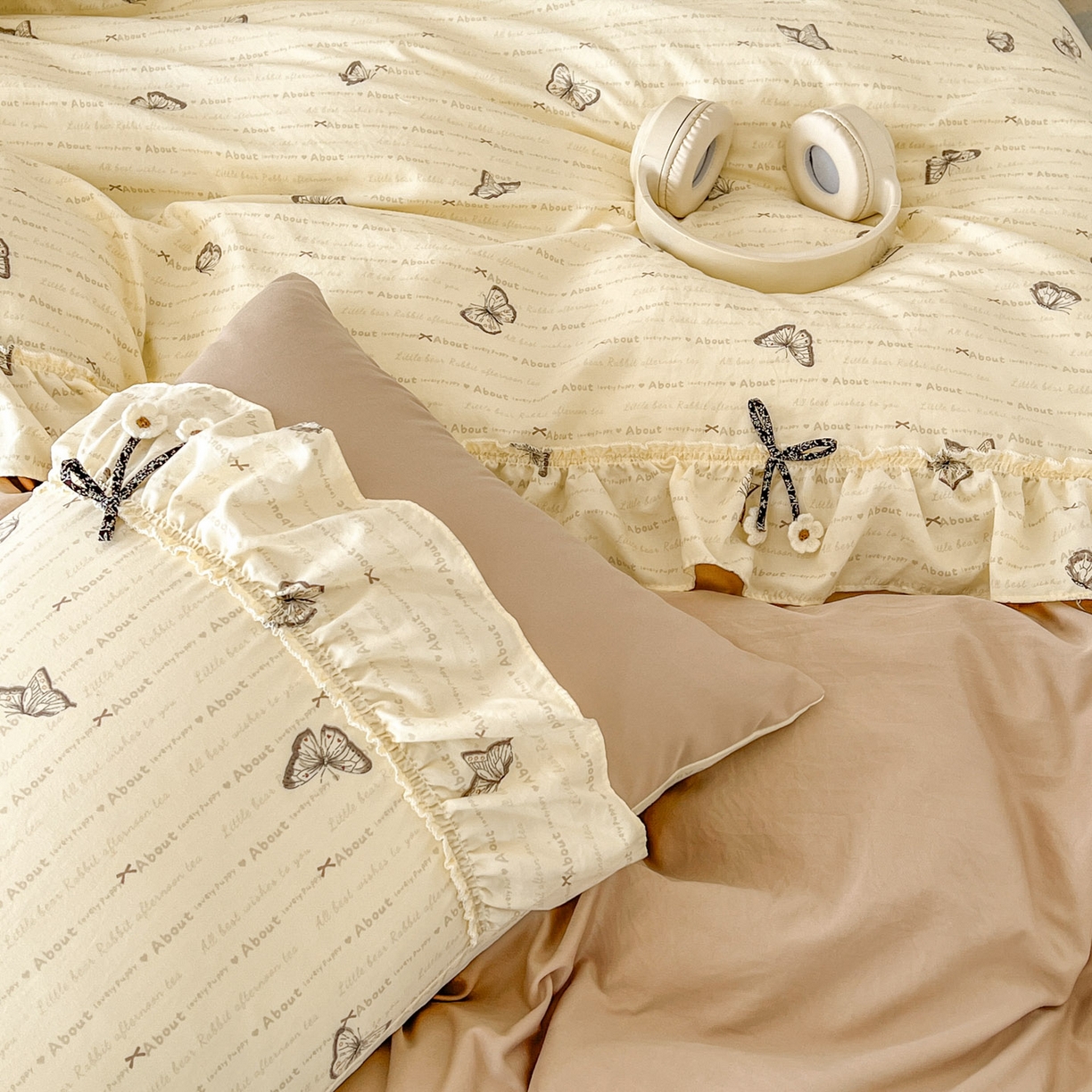 91家纺网 家纺一手货源 找家纺 美梦家纺 2026春夏新款加厚云感棉床盖四件套 漫花蝶舞