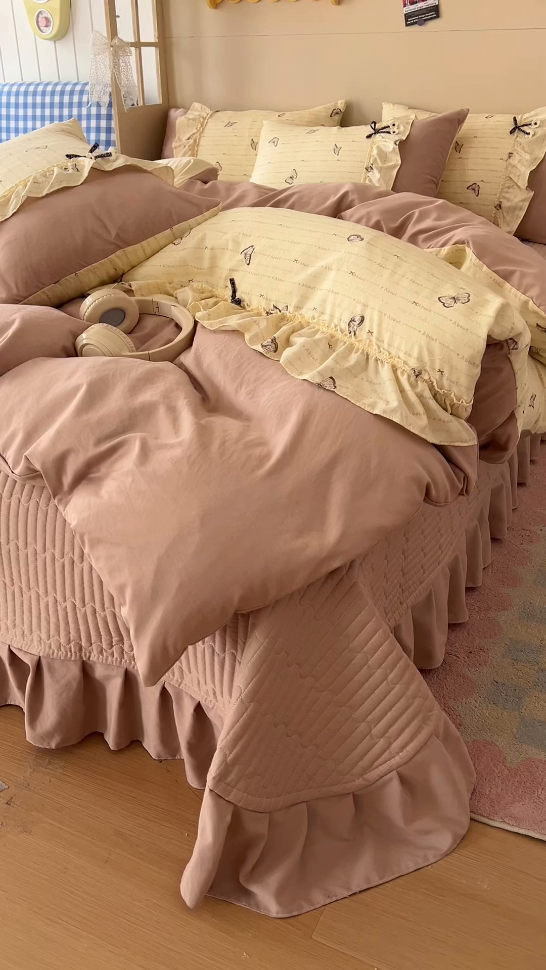 91家纺网 家纺一手货源 找家纺 美梦家纺 2026春夏新款加厚云感棉床盖四件套 漫花蝶舞