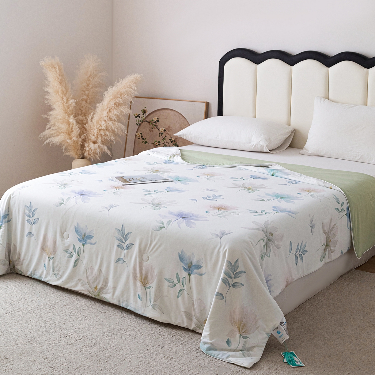 91家纺网 家纺一手货源 找家纺 亿莱鑫 2026新款数码印花凉感丝夏被 花璀璨