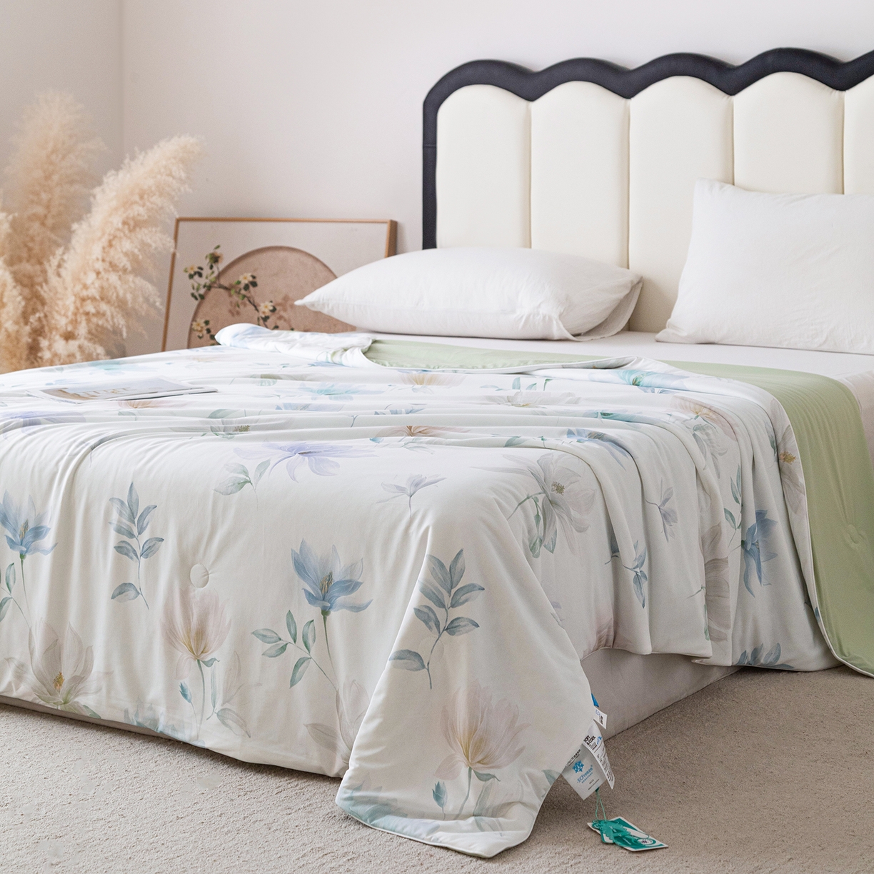 91家纺网 家纺一手货源 找家纺 亿莱鑫 2026新款数码印花凉感丝夏被 花璀璨