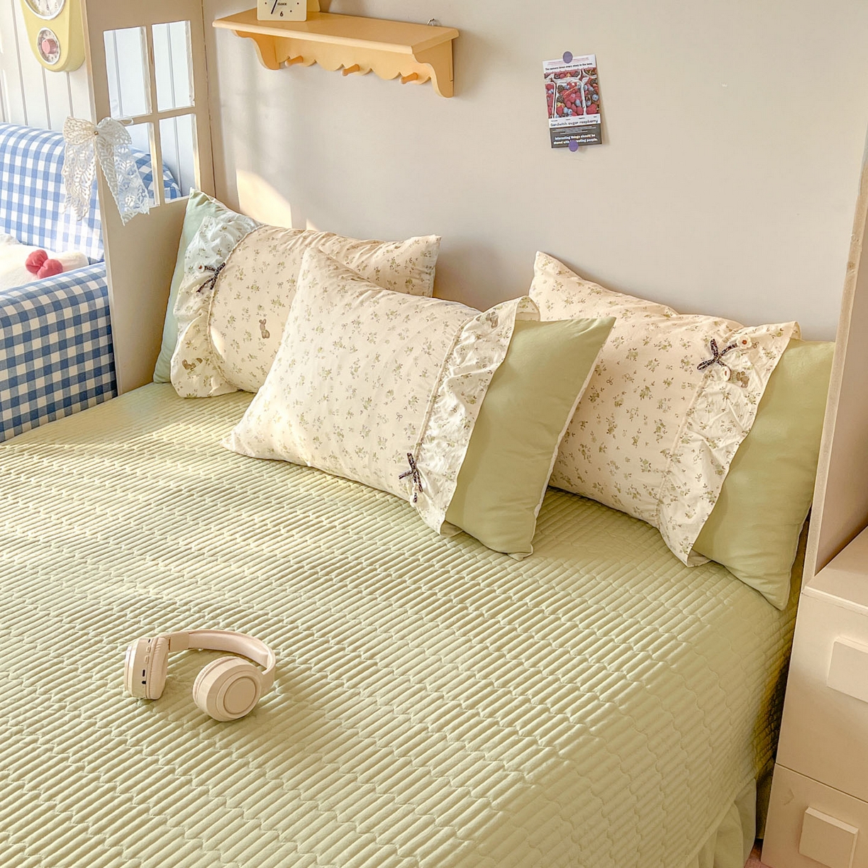 91家纺网 家纺一手货源 找家纺 美梦家纺 2026春夏新款加厚云感棉床盖四件套 叶初开