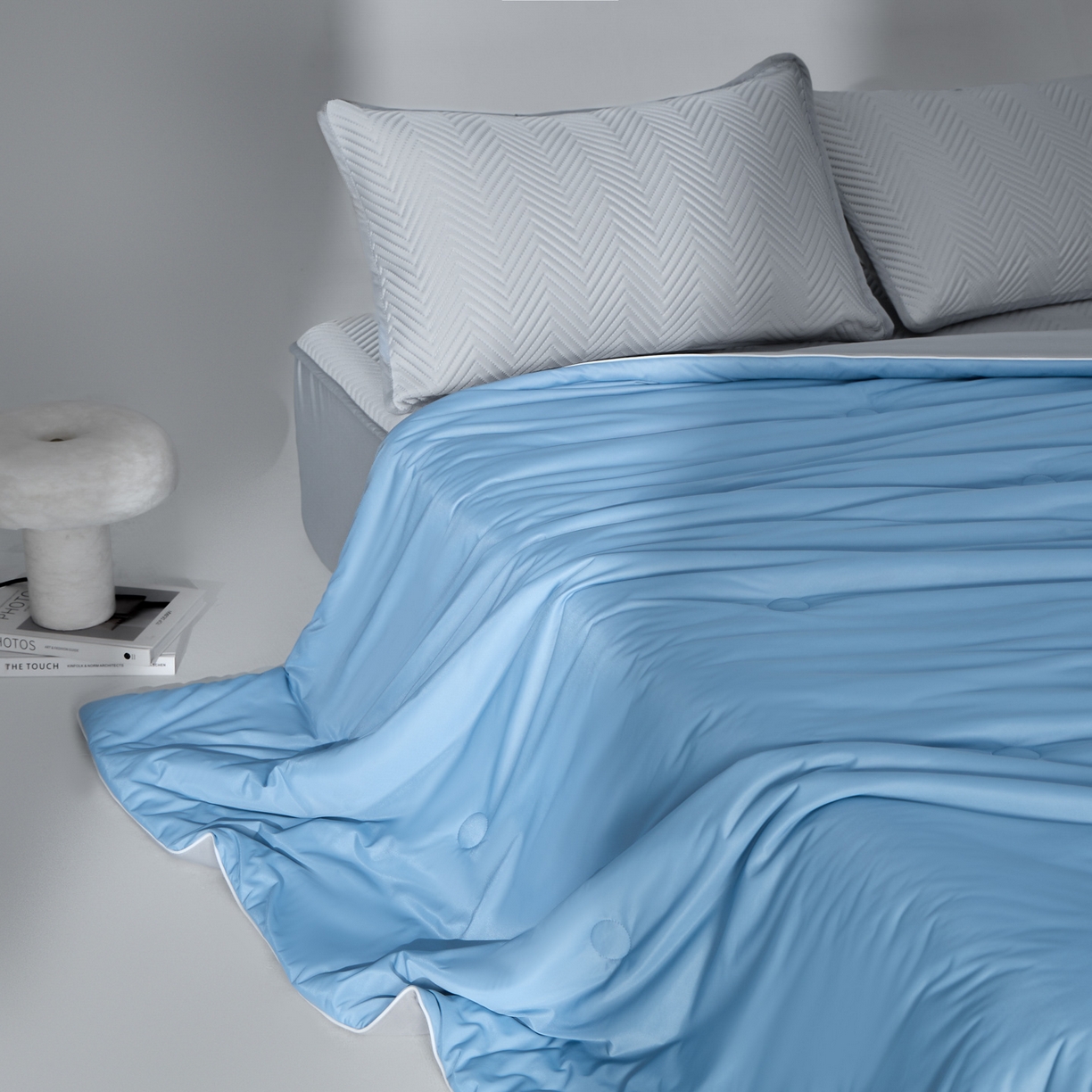 吾诺家居 2026新款冰爽系列-凉感丝夏被四件套 海蓝