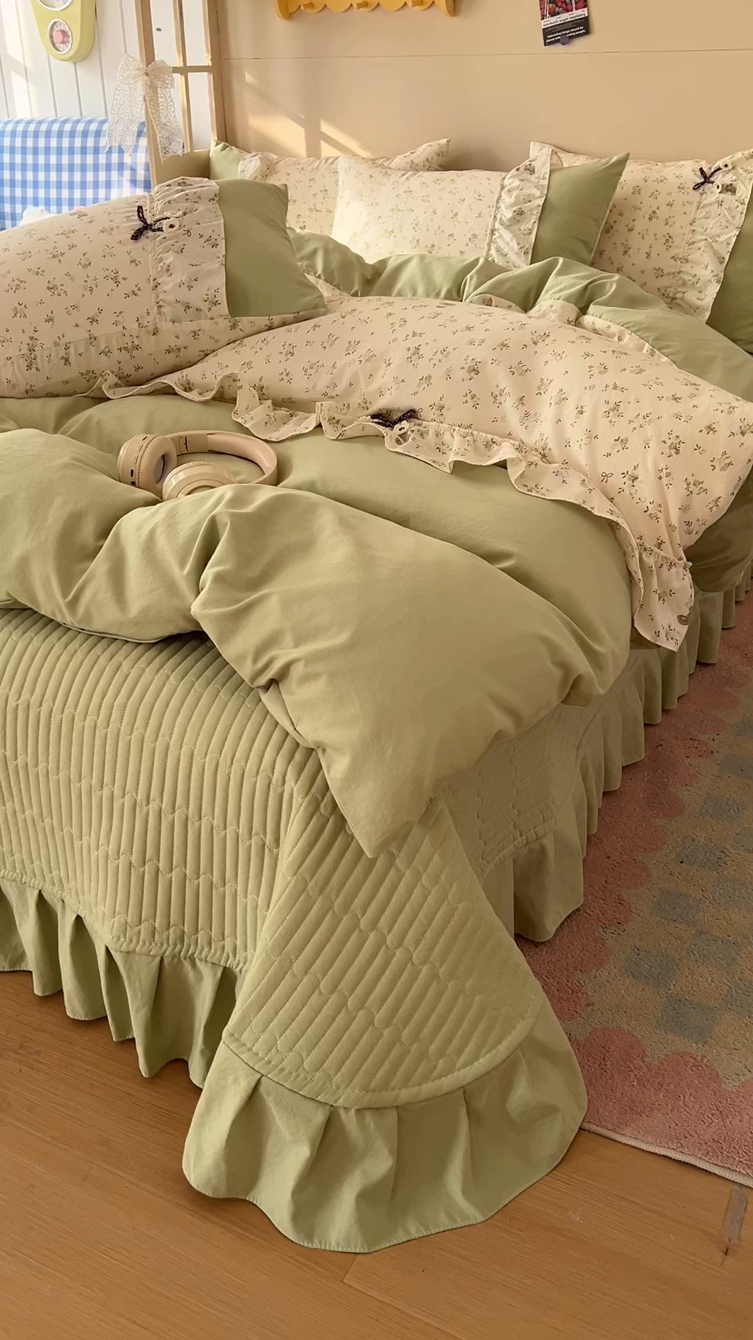 91家纺网 家纺一手货源 找家纺 美梦家纺 2026春夏新款加厚云感棉床盖四件套 叶初开