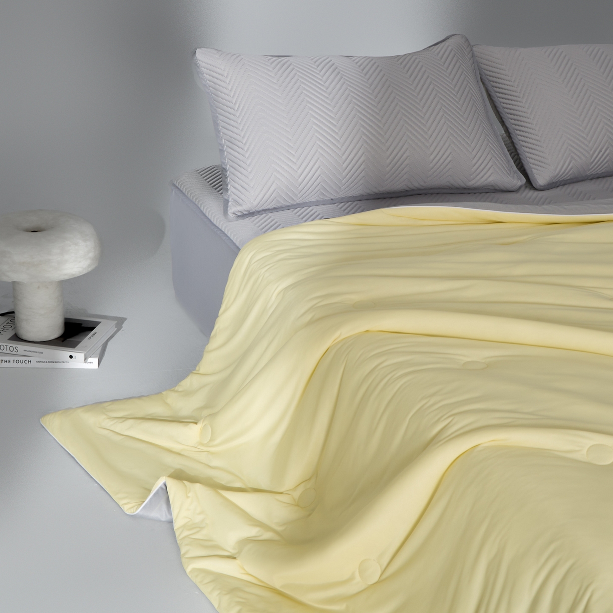 吾诺家居 2026新款冰爽系列-凉感丝夏被四件套 嫩黄