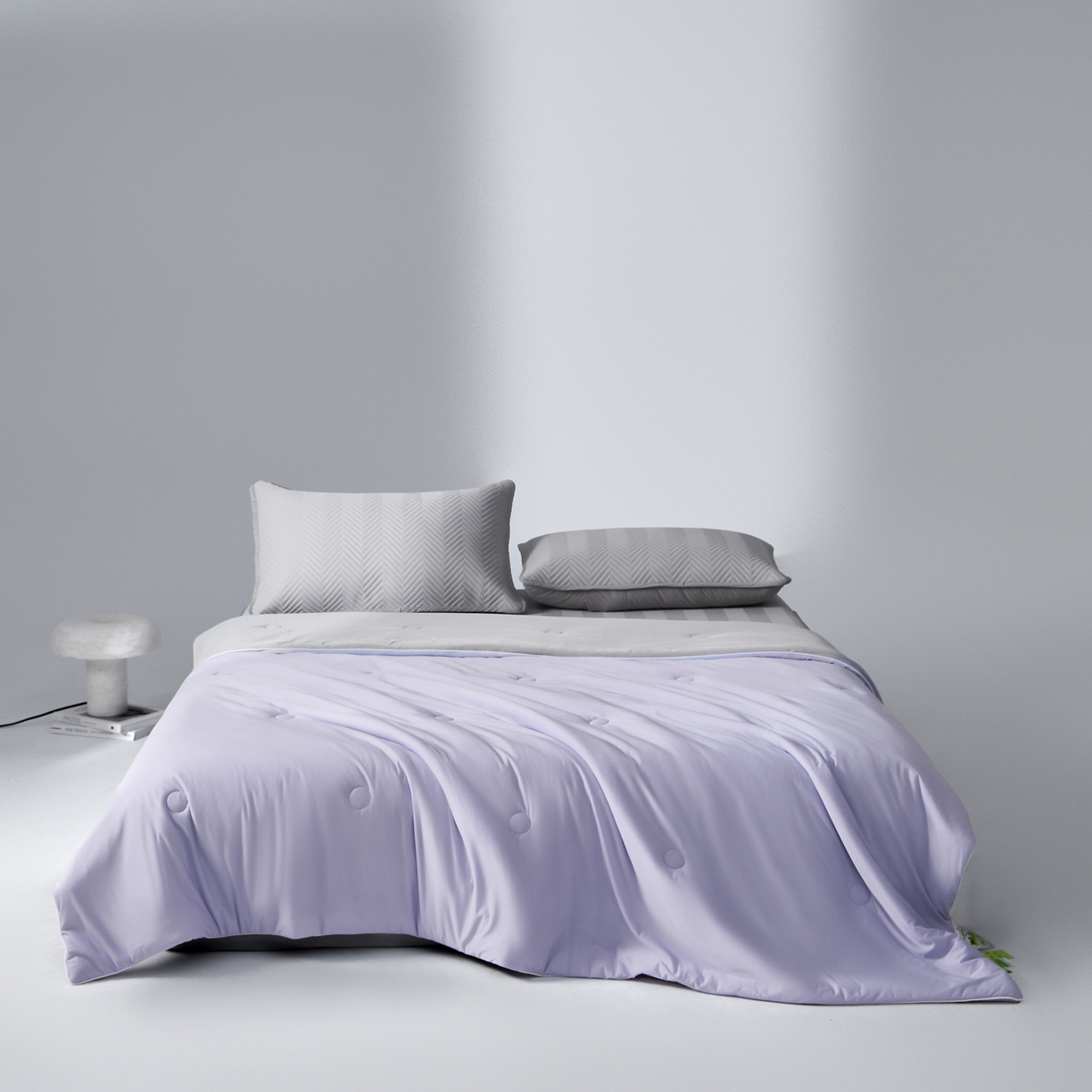 91家纺网 家纺一手货源 找家纺 吾诺家居 2026新款冰爽系列-凉感丝夏被四件套 秋紫