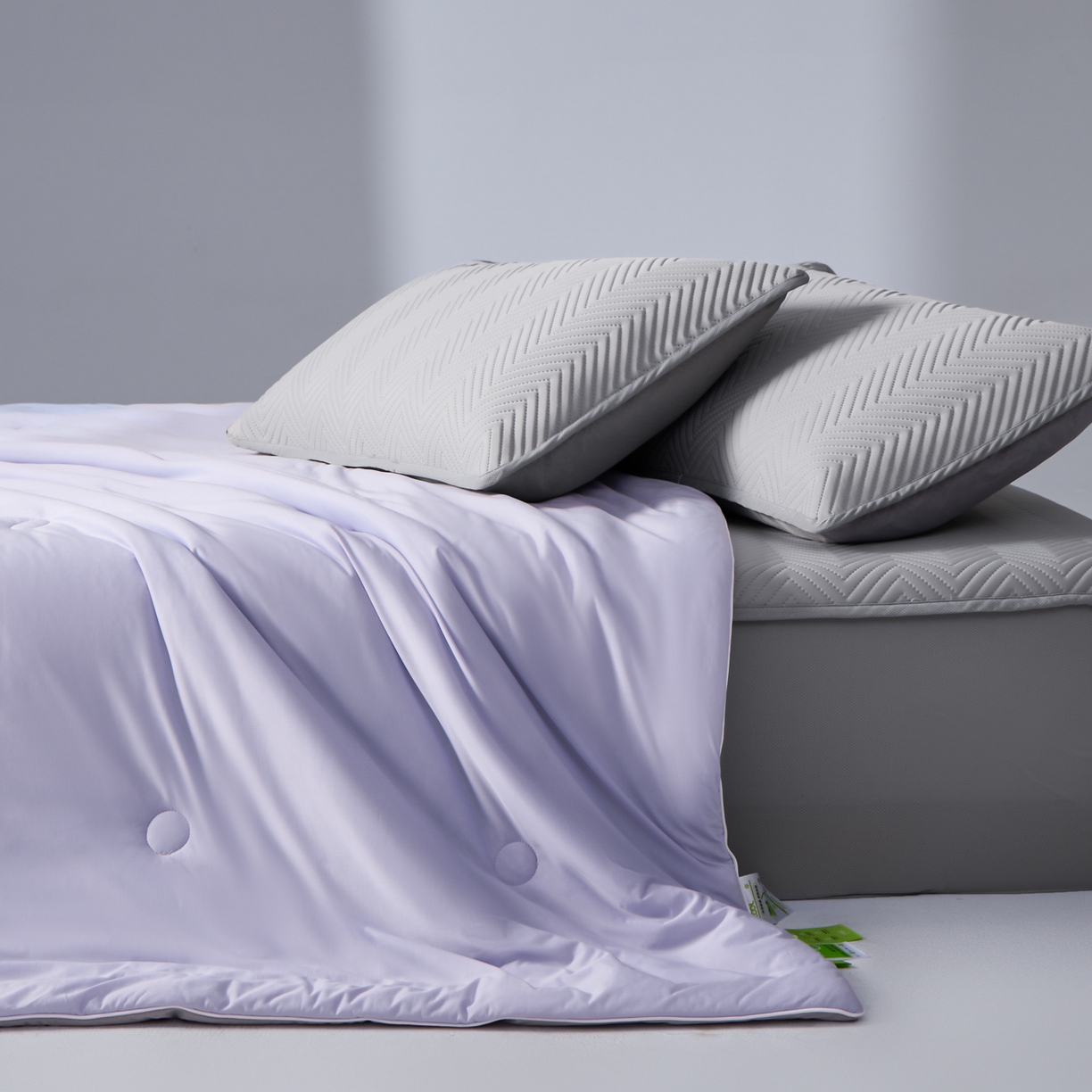 91家纺网 家纺一手货源 找家纺 吾诺家居 2026新款冰爽系列-凉感丝夏被四件套 秋紫