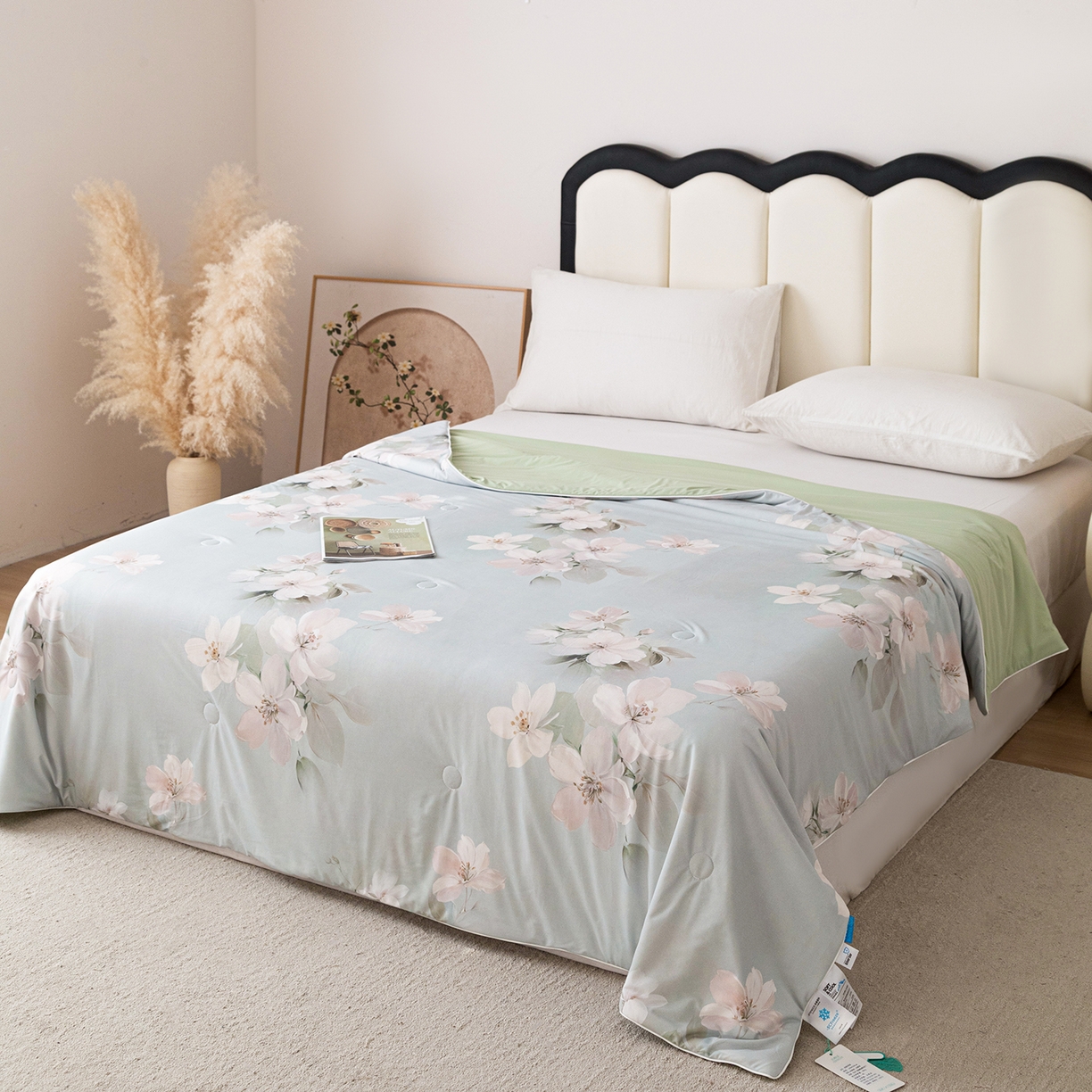 91家纺网 家纺一手货源 找家纺 亿莱鑫 2026新款数码印花凉感丝夏被 花漾倾城