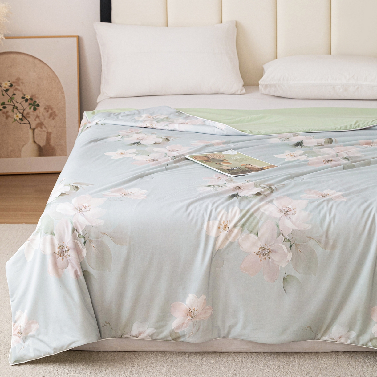 91家纺网 家纺一手货源 找家纺 亿莱鑫 2026新款数码印花凉感丝夏被 花漾倾城