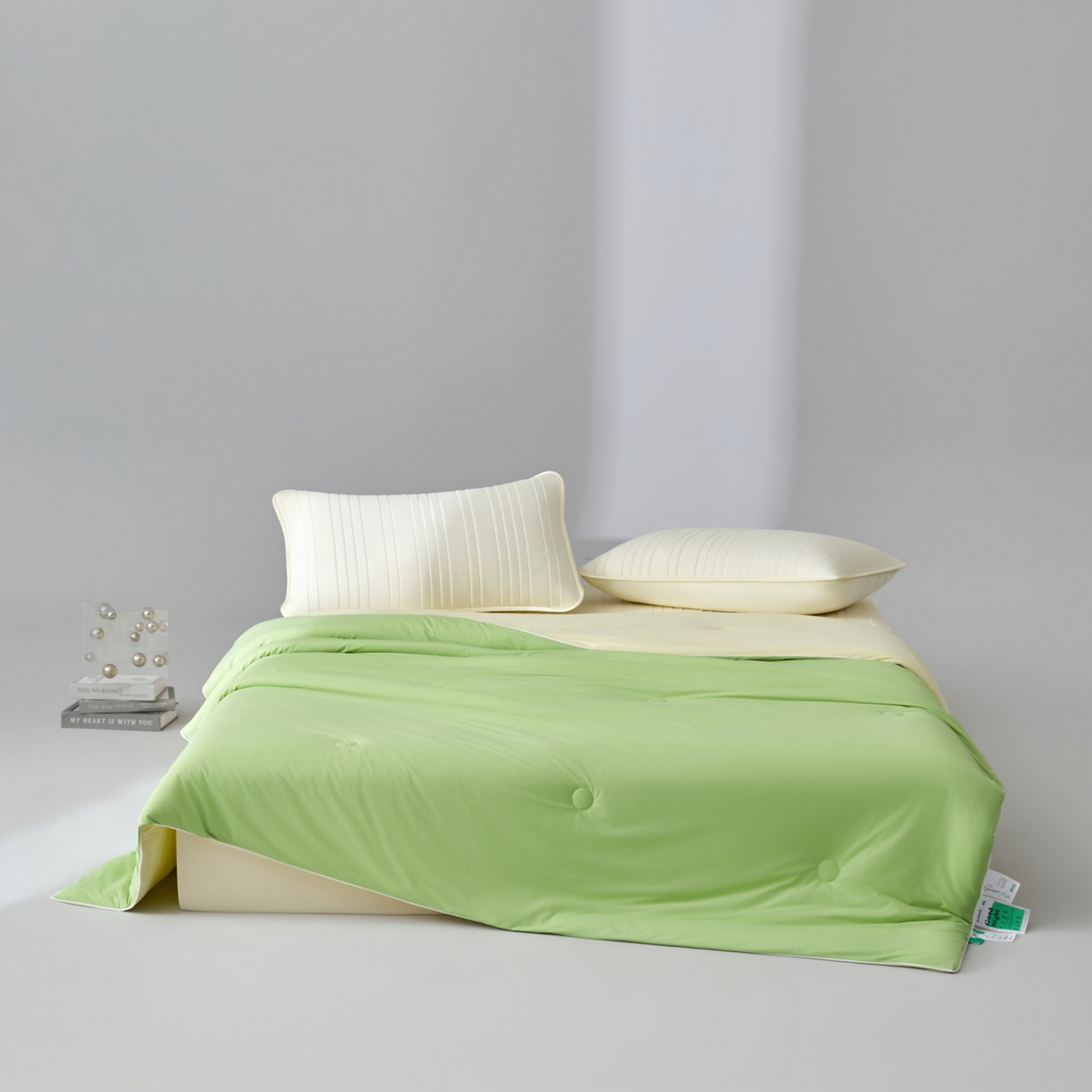 91家纺网 家纺一手货源 找家纺 吾诺家居 吾诺 2026 真凉感 真锦氨 锦氨凉感夏被四件套 锦纶凉感丝夏凉被 - 冰皮系列 冰皮翠绿