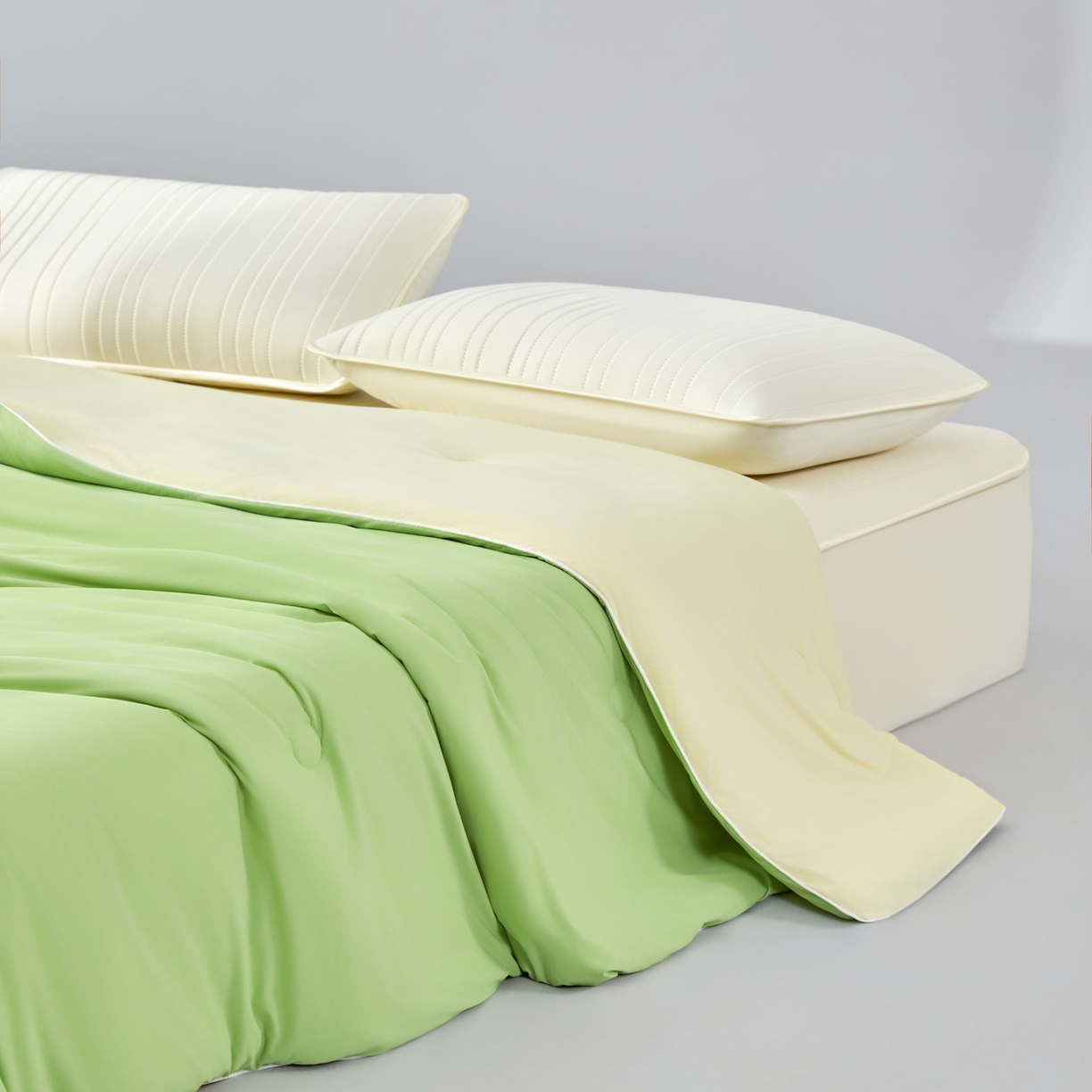 91家纺网 家纺一手货源 找家纺 吾诺家居 吾诺 2026 真凉感 真锦氨 锦氨凉感夏被四件套 锦纶凉感丝夏凉被 - 冰皮系列 冰皮翠绿