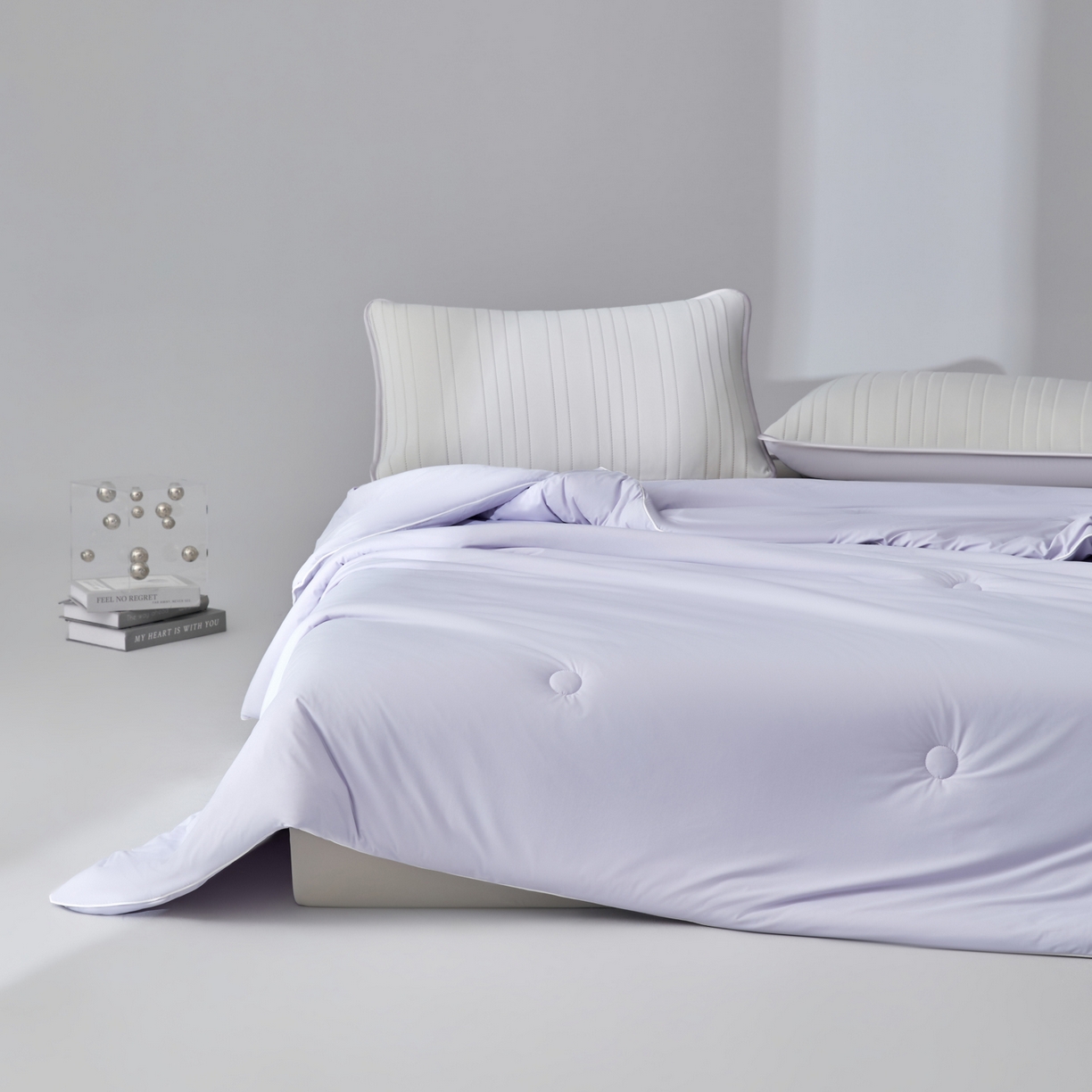 91家纺网 家纺一手货源 找家纺 吾诺家居 吾诺 2026 真凉感 真锦氨 锦氨凉感夏被四件套 锦纶凉感丝夏凉被 - 冰皮系列 冰皮浅紫