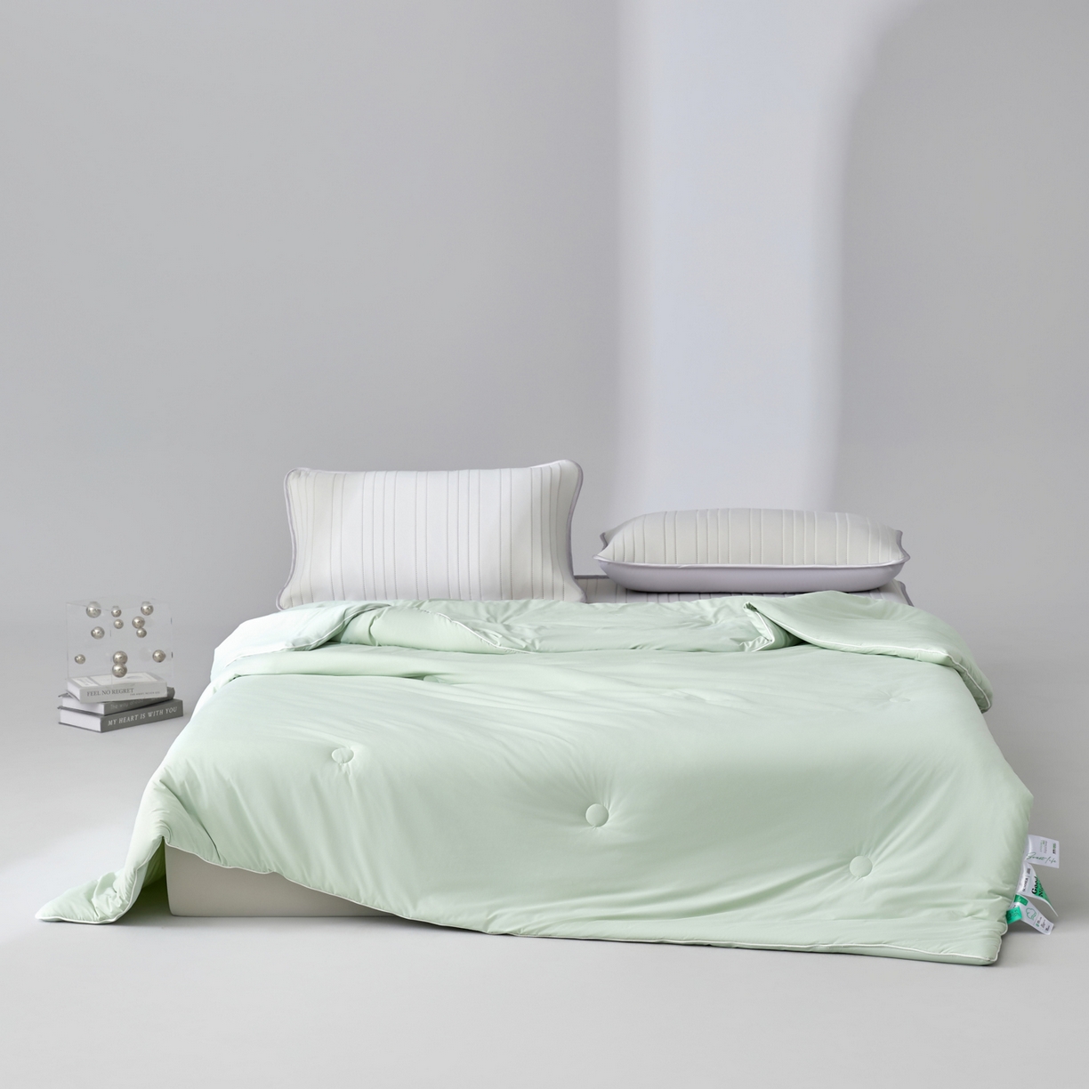 91家纺网 家纺一手货源 找家纺 吾诺家居 吾诺 2026 真凉感 真锦氨 锦氨凉感夏被四件套 锦纶凉感丝夏凉被 - 冰皮系列 冰皮清凉绿