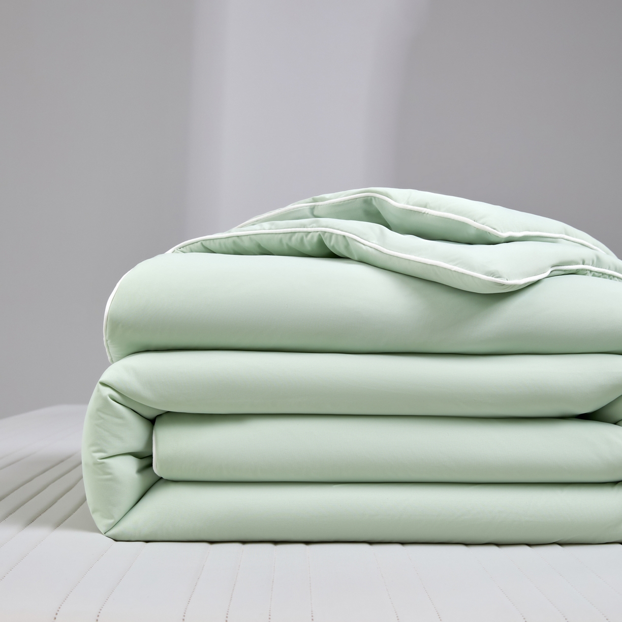 91家纺网 家纺一手货源 找家纺 吾诺家居 吾诺 2026 真凉感 真锦氨 锦氨凉感夏被四件套 锦纶凉感丝夏凉被 - 冰皮系列 冰皮清凉绿