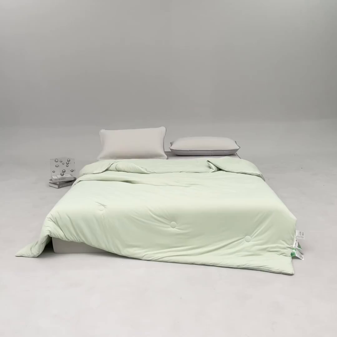91家纺网 家纺一手货源 找家纺 吾诺家居 吾诺 2026 真凉感 真锦氨 锦氨凉感夏被四件套 锦纶凉感丝夏凉被 - 冰皮系列 冰皮清凉绿
