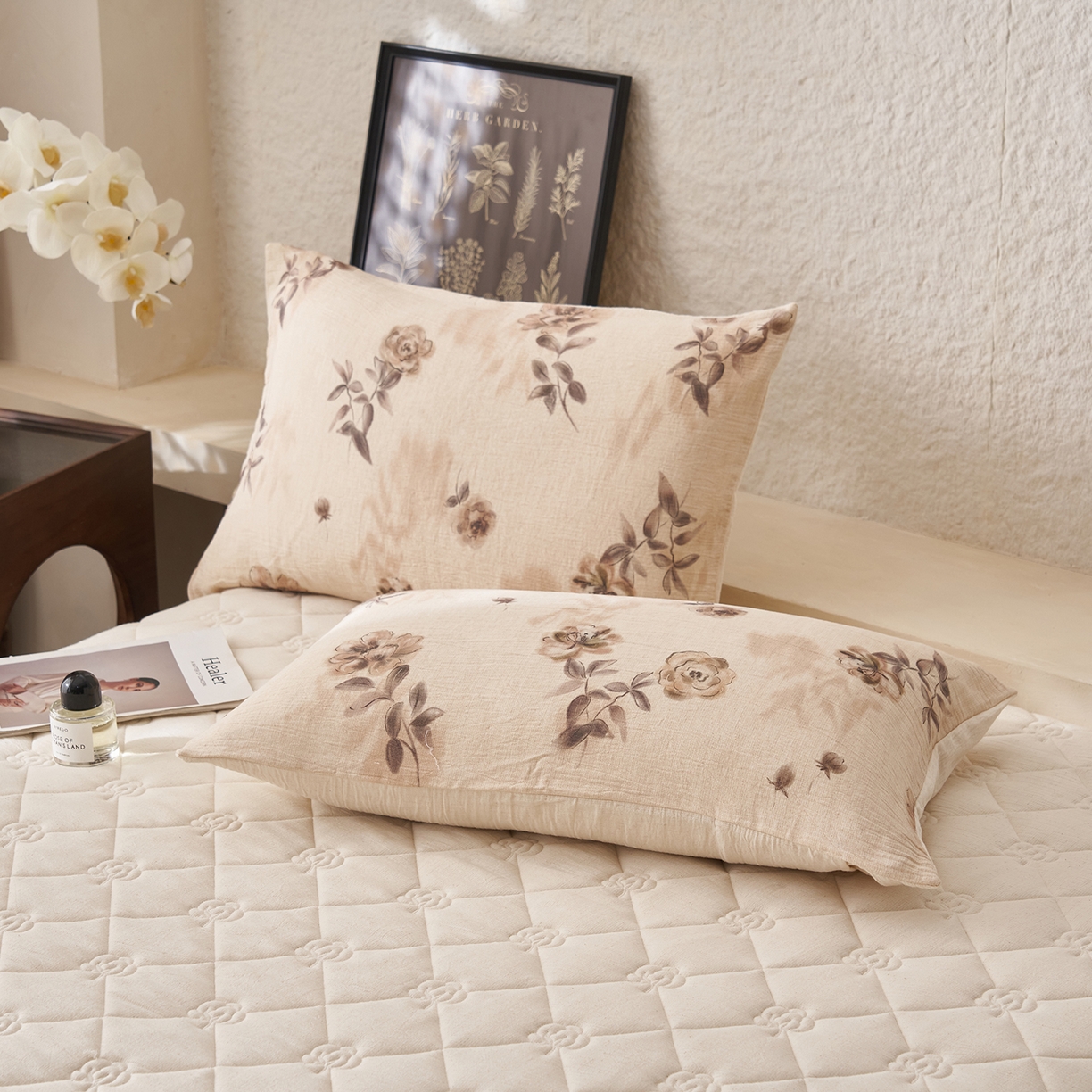 91家纺网 家纺一手货源 找家纺 吾秀家居 2026新款棉麻系列-棉麻印花棉花夏被 玫瑰花语