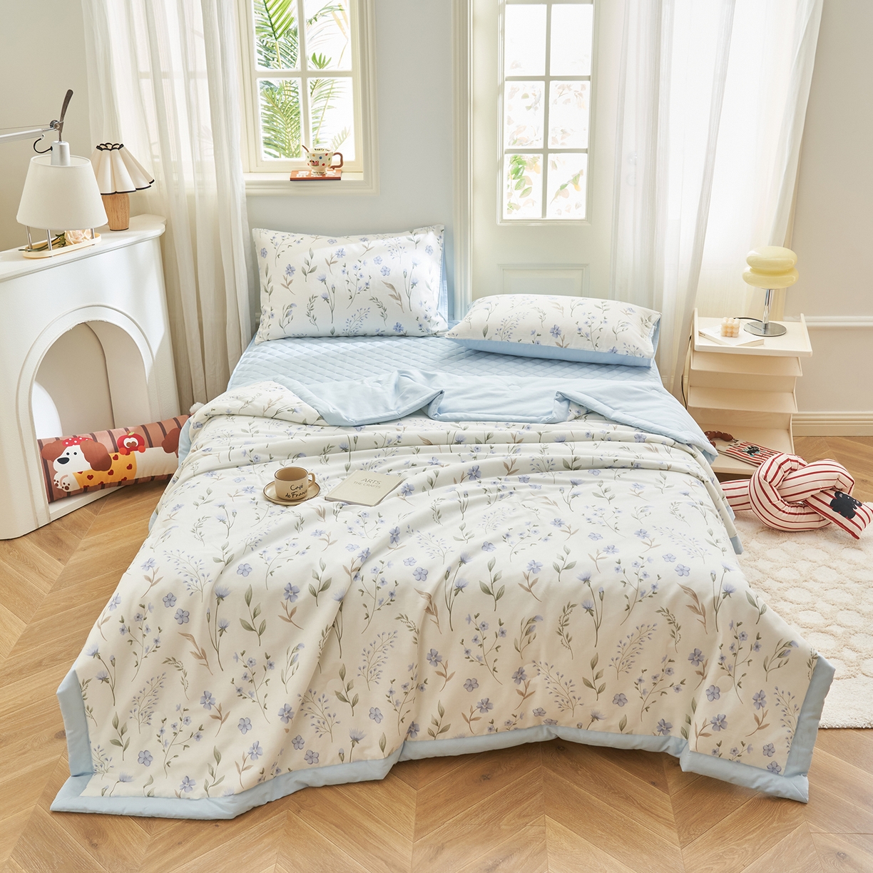 91家纺网 家纺一手货源 找家纺 （总）吾秀家居 吾诺 2026新款 12868全棉印花棉花夏被四件套 全棉夏被四件套新疆棉花被 - 经典系列