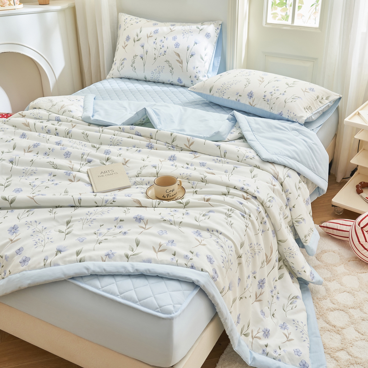 91家纺网 家纺一手货源 找家纺 （总）吾秀家居 吾诺 2026新款 12868全棉印花棉花夏被四件套 全棉夏被四件套新疆棉花被 - 经典系列