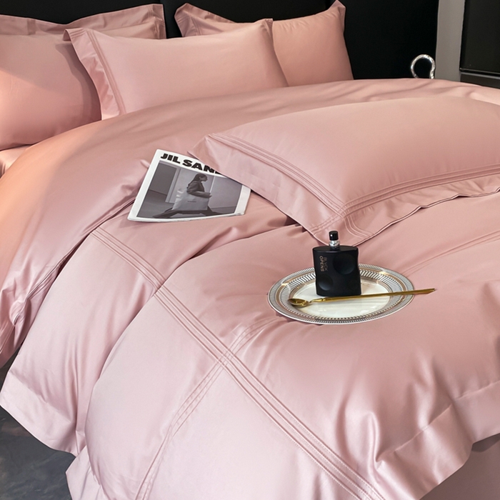 水云缦 2026新款全棉埋绳款四件套系列-保罗款 豆沙粉