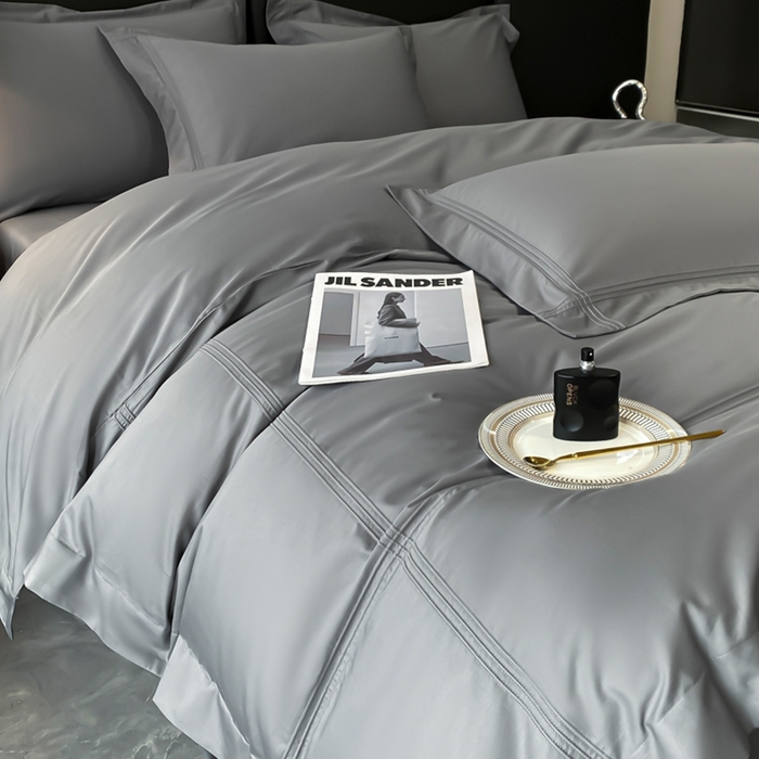 水云缦 2026新款全棉埋绳款四件套系列-保罗款 绅士灰