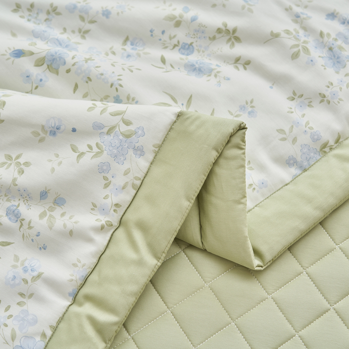 91家纺网 家纺一手货源 找家纺 吾秀家居 吾诺 2026新款 12868全棉印花棉花夏被四件套 全棉夏被四件套新疆棉花被 - 经典系列 蓝絮花影