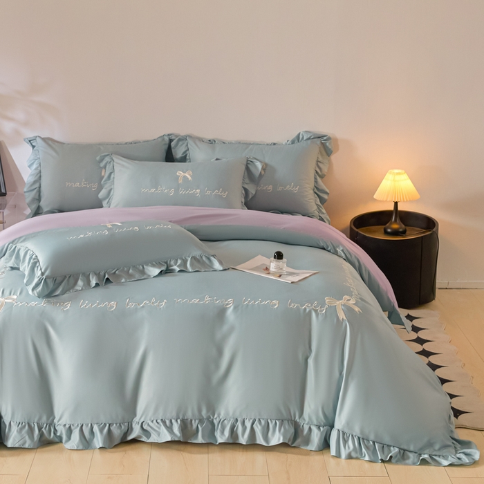 91家纺网 家纺一手货源 找家纺 （总）千希家纺 2026新款130克斜纹公主风四件套-邂逅系列