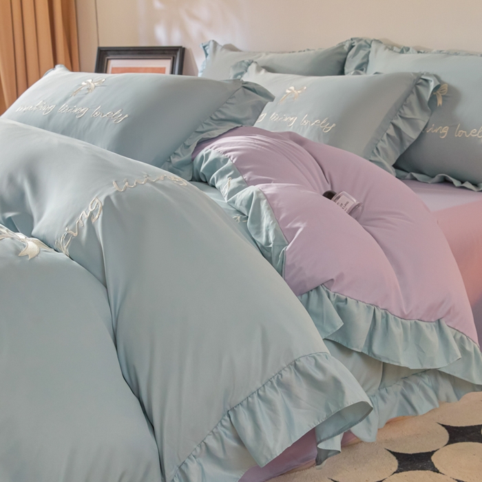 91家纺网 家纺一手货源 找家纺 （总）千希家纺 2026新款130克斜纹公主风四件套-邂逅系列