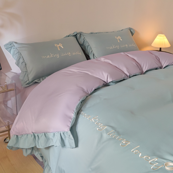 91家纺网 家纺一手货源 找家纺 （总）千希家纺 2026新款130克斜纹公主风四件套-邂逅系列