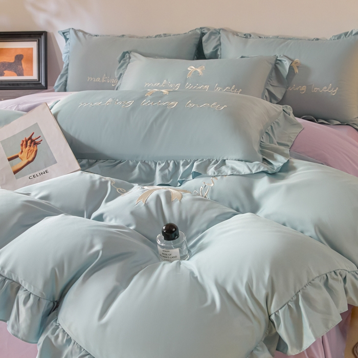 91家纺网 家纺一手货源 找家纺 （总）千希家纺 2026新款130克斜纹公主风四件套-邂逅系列