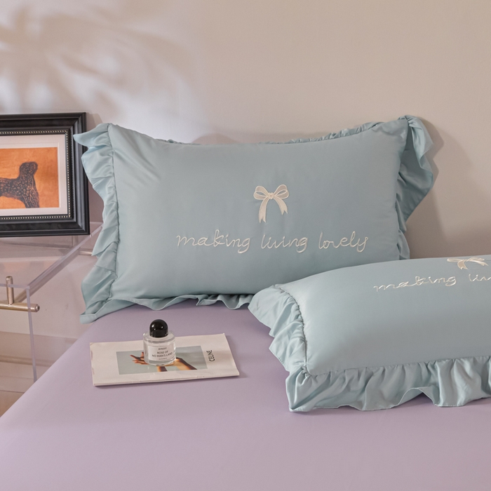 91家纺网 家纺一手货源 找家纺 千希家纺 2026新款130克斜纹公主风四件套-邂逅系列 邂逅-天蓝紫