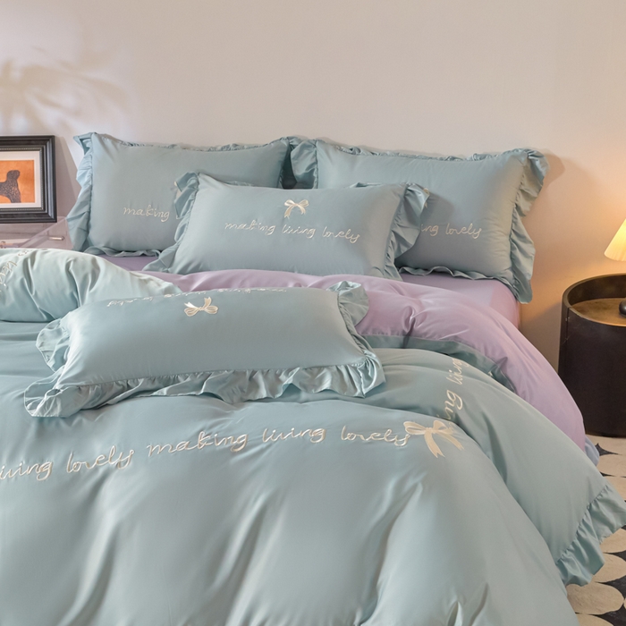 91家纺网 家纺一手货源 找家纺 （总）千希家纺 2026新款130克斜纹公主风四件套-邂逅系列