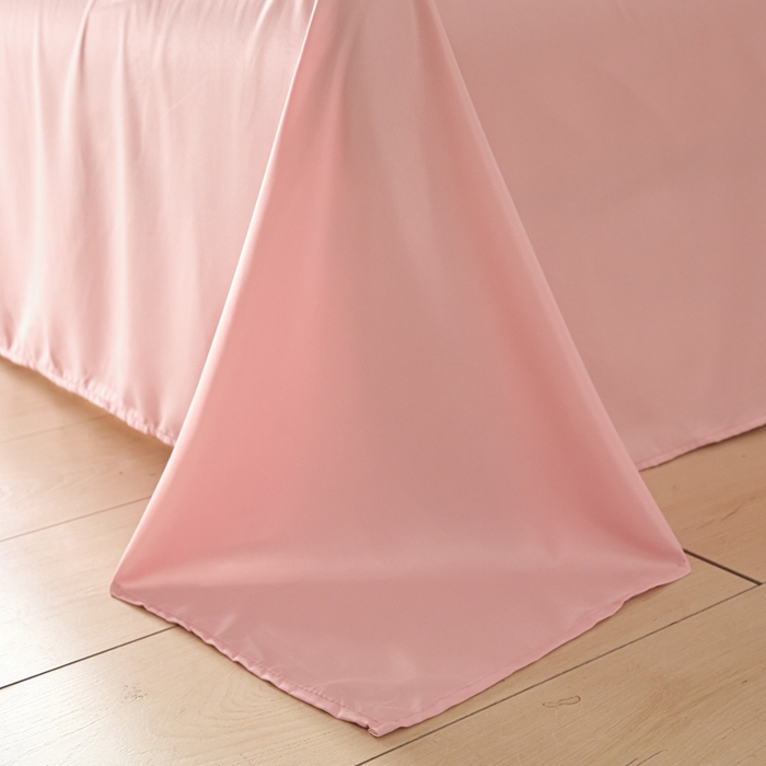 91家纺网 家纺一手货源 找家纺 千希家纺 2026新款130克斜纹公主风四件套-邂逅系列 邂逅-奶白粉