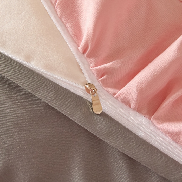 91家纺网 家纺一手货源 找家纺 千希家纺 2026新款130克斜纹公主风四件套-邂逅系列 邂逅-蜜桃灰