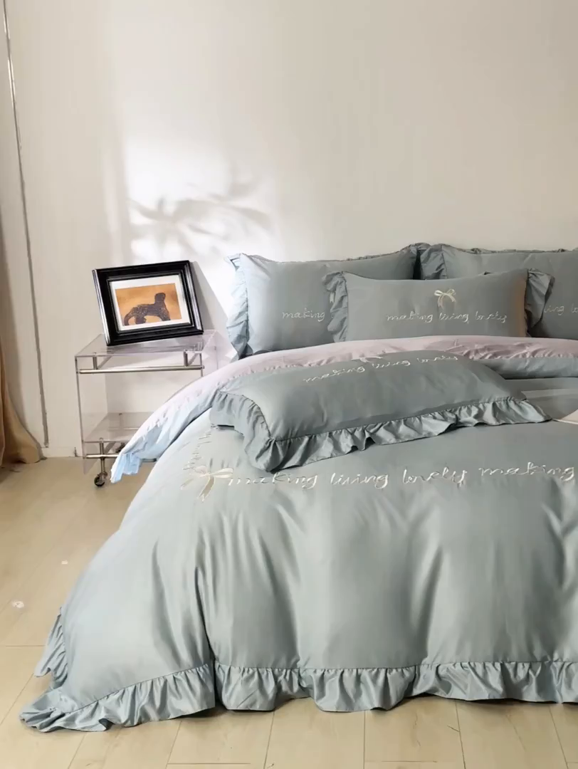 91家纺网 家纺一手货源 找家纺 （总）千希家纺 2026新款130克斜纹公主风四件套-邂逅系列