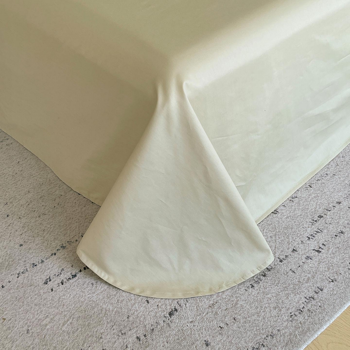 91家纺网 家纺一手货源 找家纺 宜家坊 2026新款A类全棉纯棉亮面浮雕提花四件套 芊芊叶语-奶绿