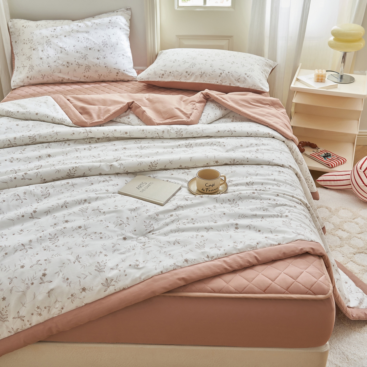 91家纺网 家纺一手货源 找家纺 吾秀家居 吾诺 2026新款 12868全棉印花棉花夏被四件套 全棉夏被四件套新疆棉花被 - 经典系列 田园花语