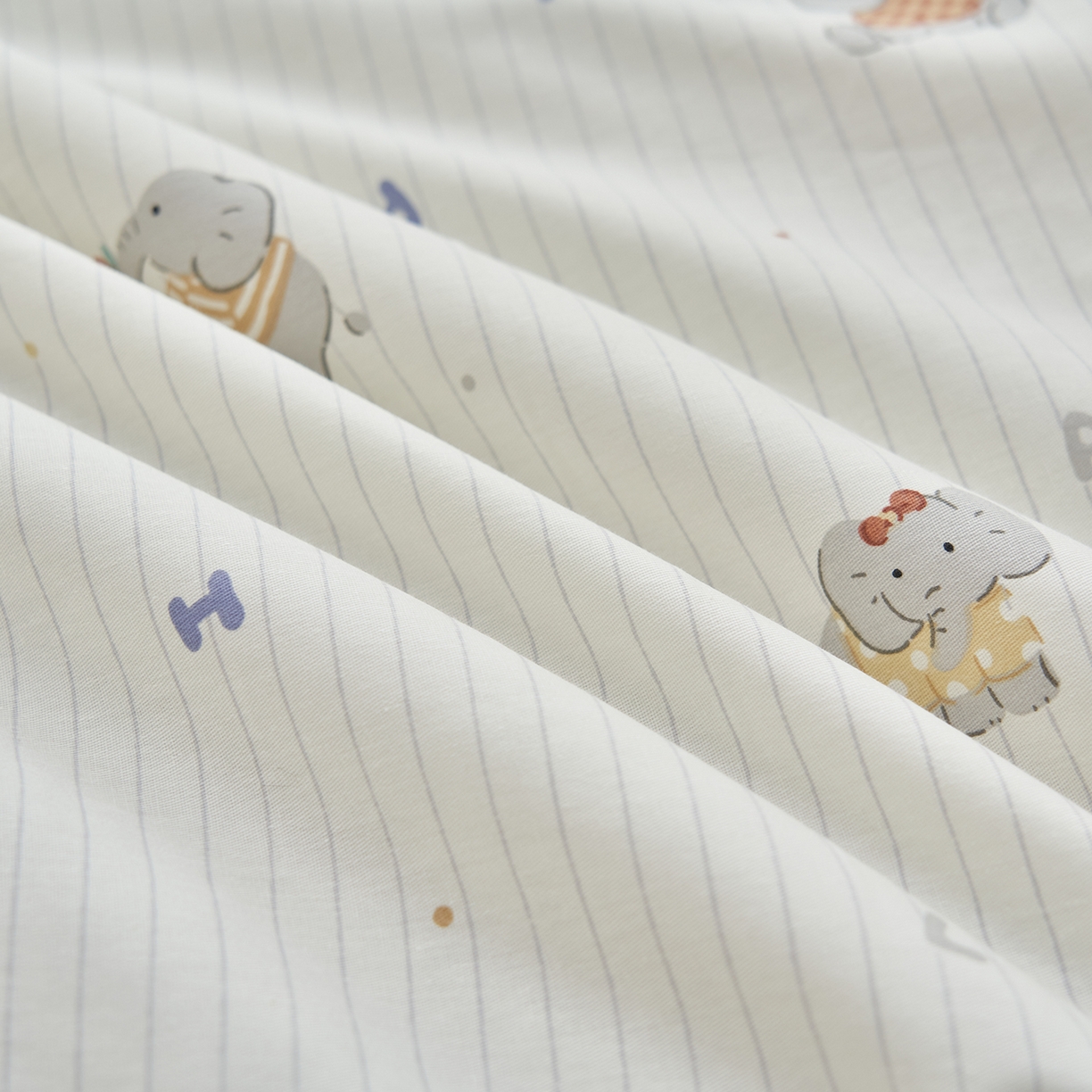 91家纺网 家纺一手货源 找家纺 吾秀家居 吾诺 2026新款 12868全棉印花棉花夏被四件套 全棉夏被四件套新疆棉花被 - 经典系列 小象乐园