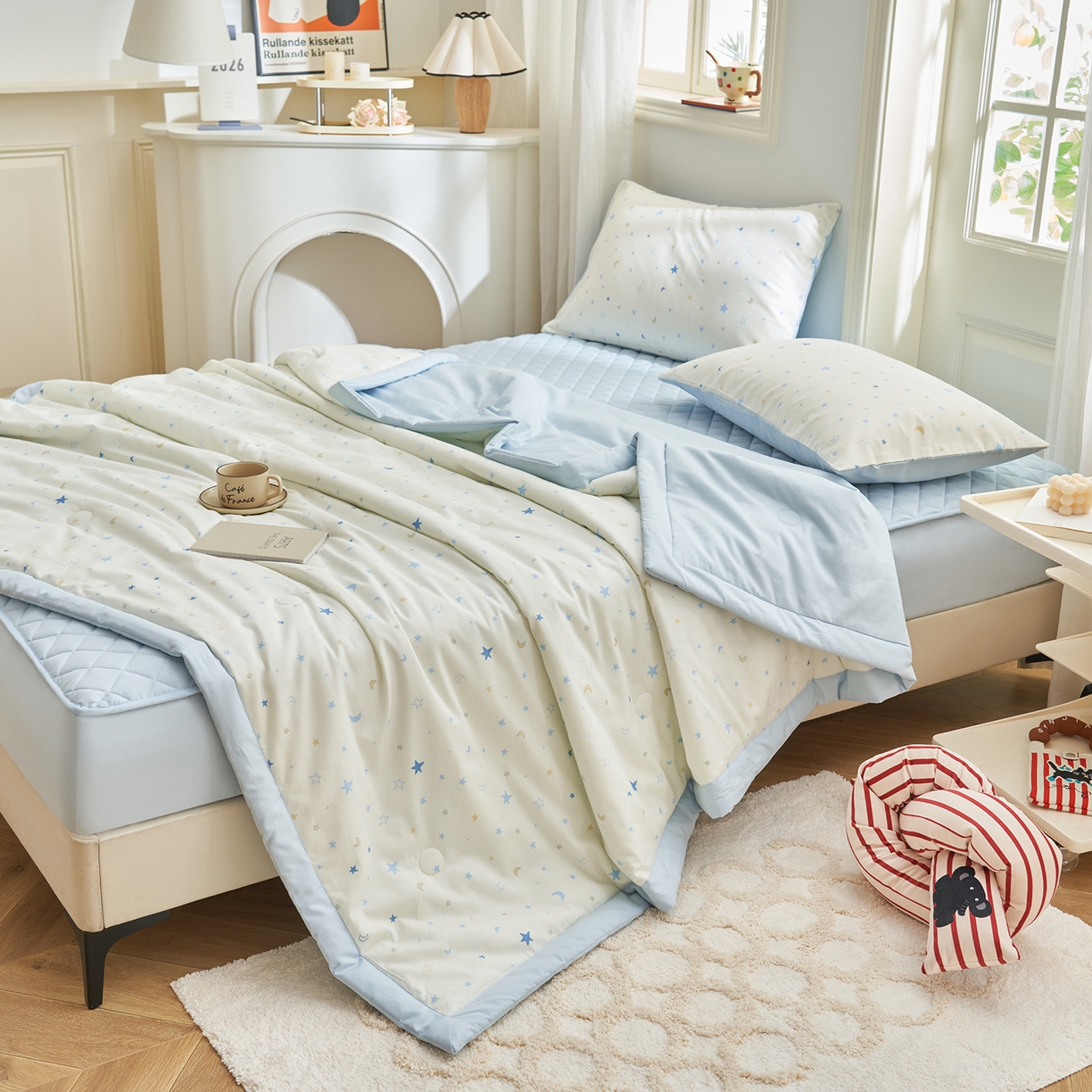 91家纺网 家纺一手货源 找家纺 吾秀家居 吾诺 2026新款 12868全棉印花棉花夏被四件套 全棉夏被四件套新疆棉花被 - 经典系列 星月传奇