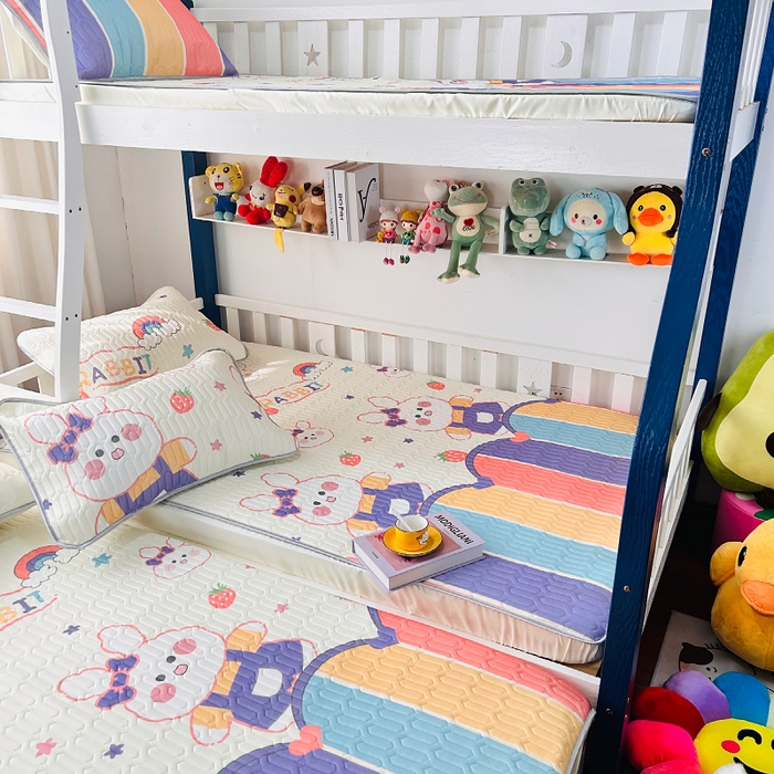 91家纺网 家纺一手货源 找家纺 （总）小虾米 2026新款凉感丝乳胶凉席上下床床笠