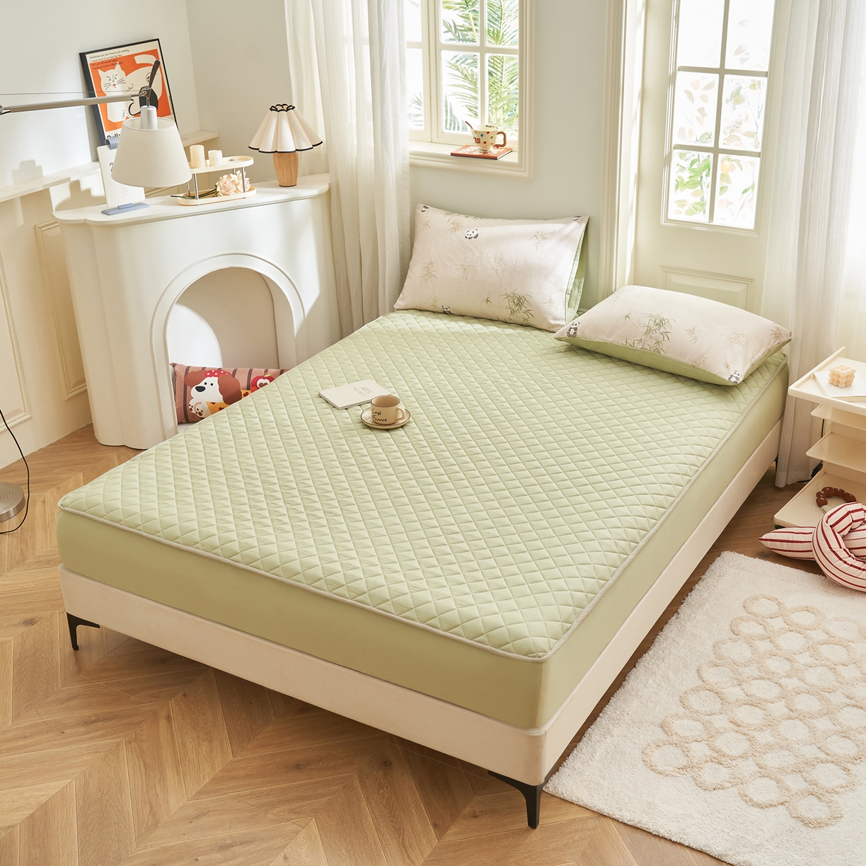 91家纺网 家纺一手货源 找家纺 吾秀家居 吾诺 2026新款 12868全棉印花棉花夏被四件套 全棉夏被四件套新疆棉花被 - 经典系列 熊猫仔仔