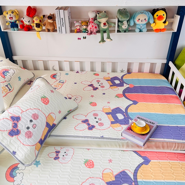 91家纺网 家纺一手货源 找家纺 （总）小虾米 2026新款凉感丝乳胶凉席上下床床笠