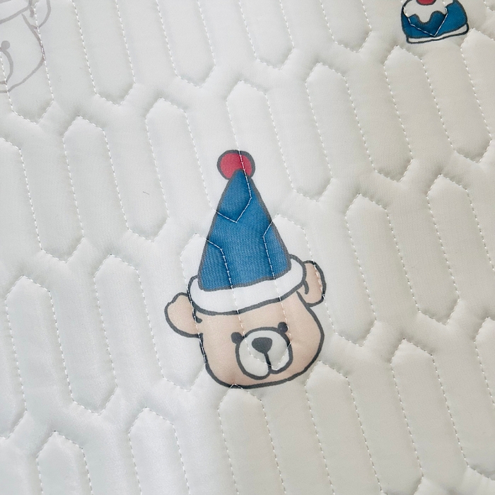 91家纺网 家纺一手货源 找家纺 小虾米 2026新款凉感丝乳胶凉席上下床床笠 圣诞小熊