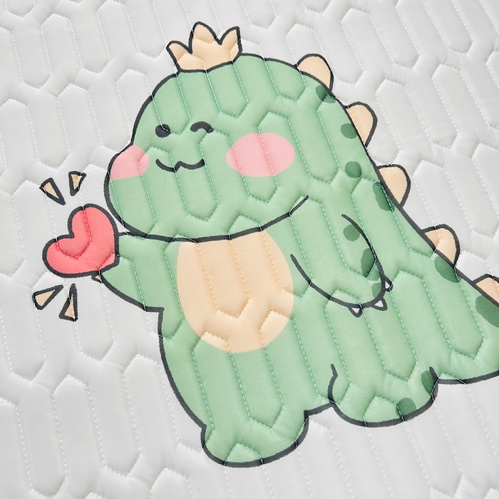 91家纺网 家纺一手货源 找家纺 小虾米 2026新款凉感丝乳胶凉席上下床床笠 趣味恐龙