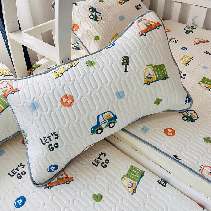 91家纺网 家纺一手货源 找家纺 小虾米 2026新款凉感丝乳胶凉席上下床床笠 小汽车