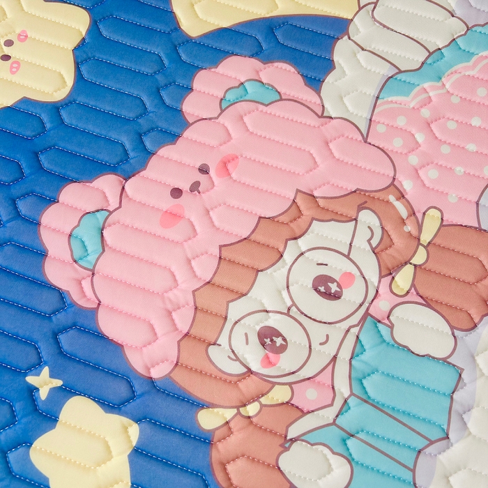 91家纺网 家纺一手货源 找家纺 小虾米 2026新款凉感丝乳胶凉席上下床床笠 星空女孩