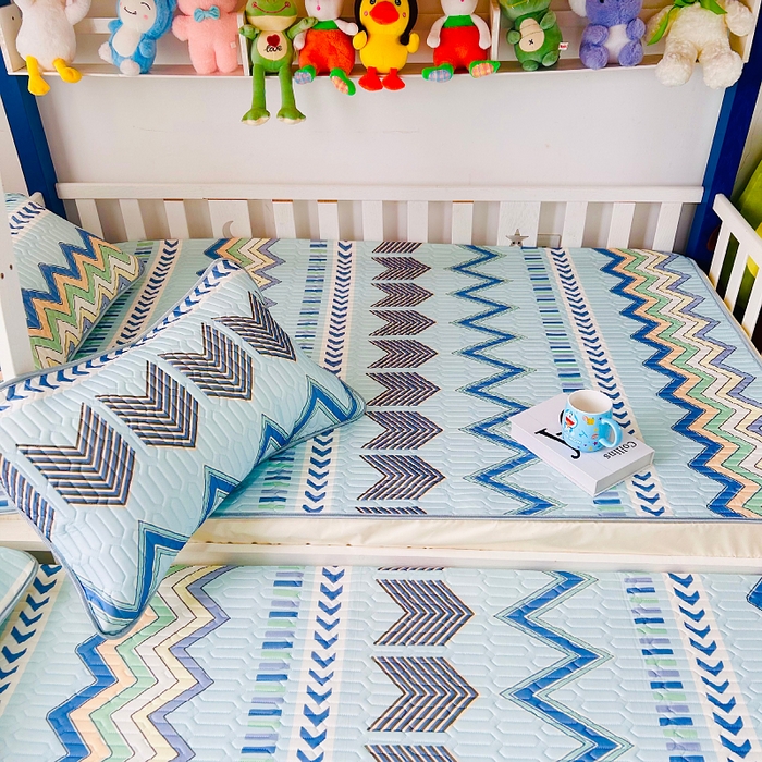 91家纺网 家纺一手货源 找家纺 小虾米 2026新款凉感丝乳胶凉席上下床床笠 灵动