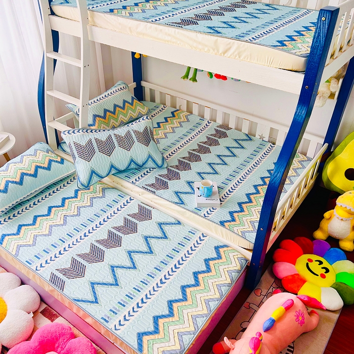 91家纺网 家纺一手货源 找家纺 小虾米 2026新款凉感丝乳胶凉席上下床床笠 灵动