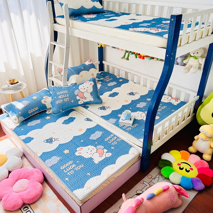 小虾米 2026新款凉感丝乳胶凉席上下床床笠 快乐宝贝