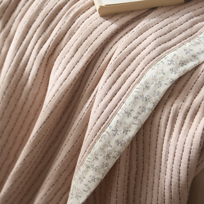 91家纺网 家纺一手货源 找家纺 大彩家居 2026春夏新款全棉多功能夏被夏凉被空调被 淡粉色