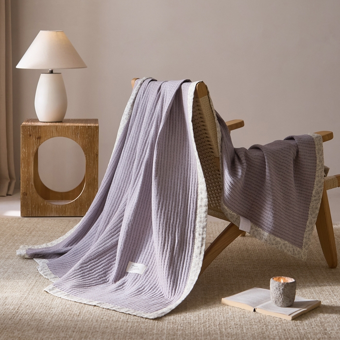 91家纺网 家纺一手货源 找家纺 大彩家居 2026春夏新款全棉多功能夏被夏凉被空调被 淡紫色